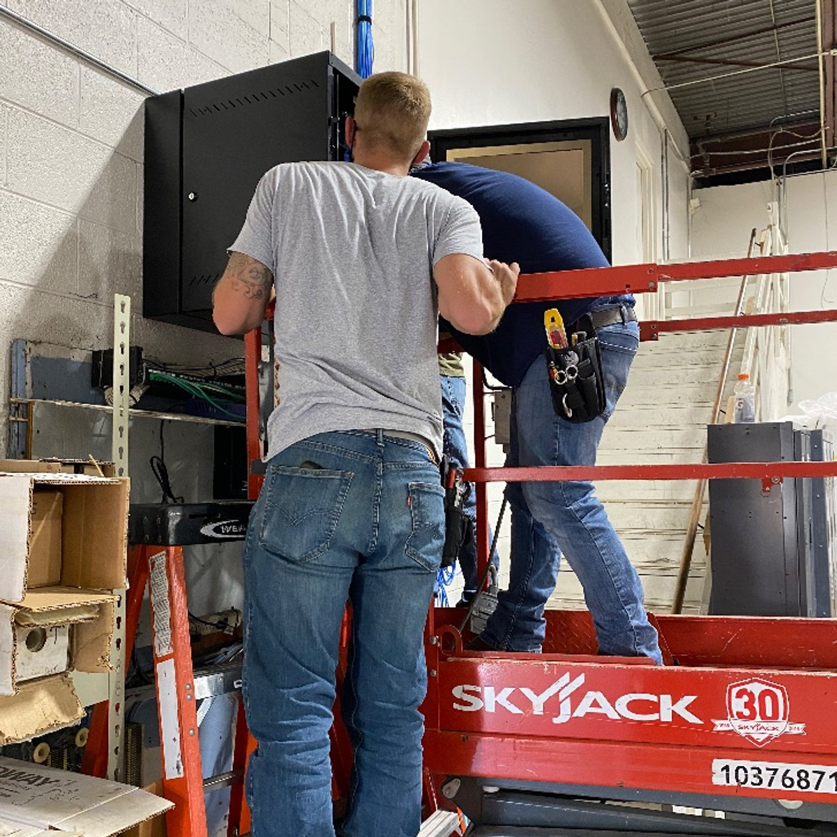 Running network cable in a manufacturing plant